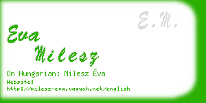 eva milesz business card